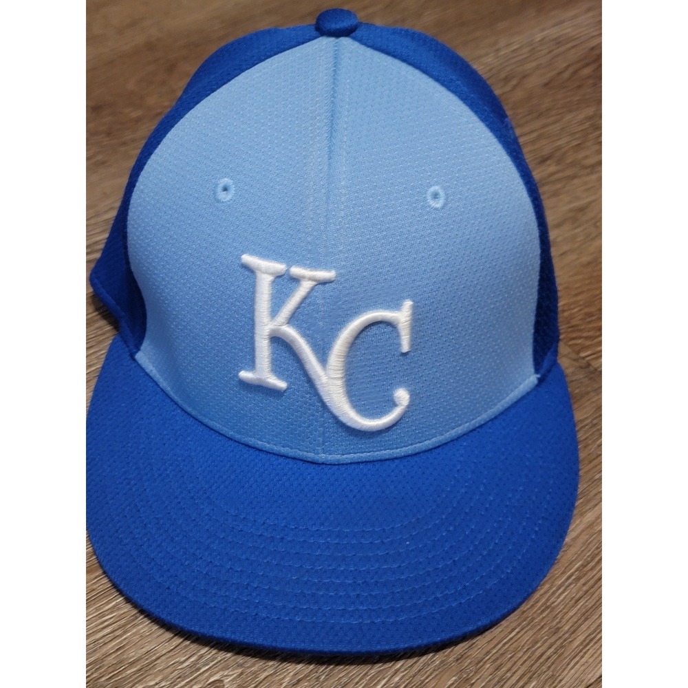 New MLB Kansas City Royals Hat Fitted Baseball Cap Blue KC‎ Logo